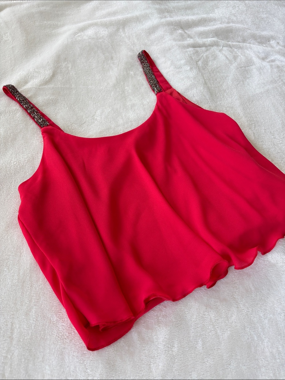 Charlotte Russe Hot Pink Beaded Strap Cami
